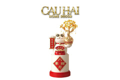 Tết Couture - Tượng Mèo Đại Cát Lợi Cây Phú Quý 84Cm-TƯỢNG TRANG TRÍ-CẬU HAI HOME DECOR