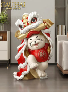 Tết Couture - Tượng Mèo Tam Kim Lân H75-TƯỢNG TRANG TRÍ-CẬU HAI HOME DECOR