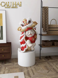 Tết Couture - Tượng Mèo Tam Kim Lân H75-TƯỢNG TRANG TRÍ-CẬU HAI HOME DECOR