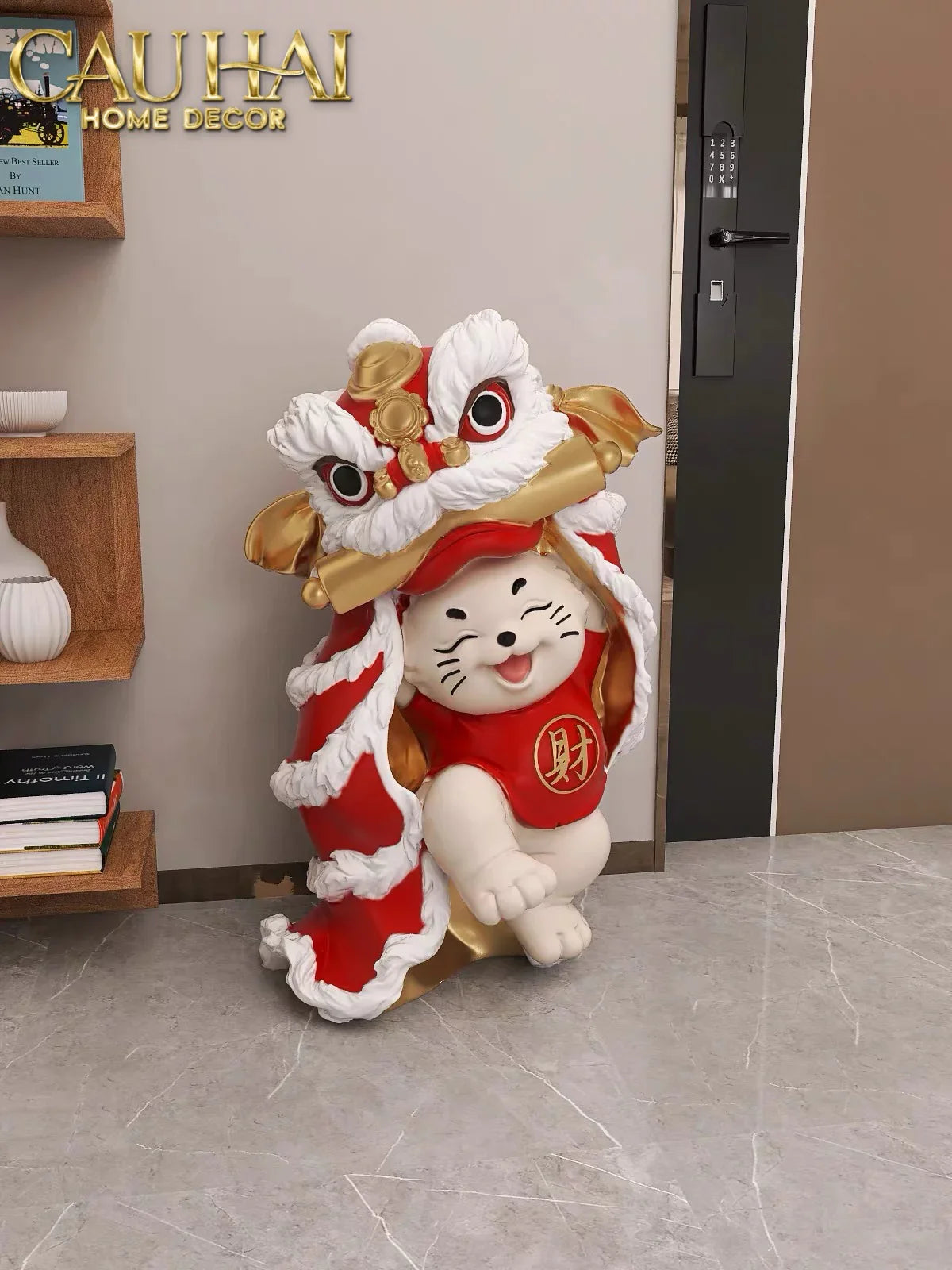 Tết Couture - Tượng Mèo Tam Kim Lân H75-TƯỢNG TRANG TRÍ-CẬU HAI HOME DECOR