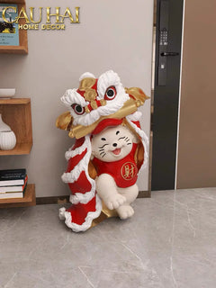 Tết Couture - Tượng Mèo Tam Kim Lân H75-TƯỢNG TRANG TRÍ-CẬU HAI HOME DECOR