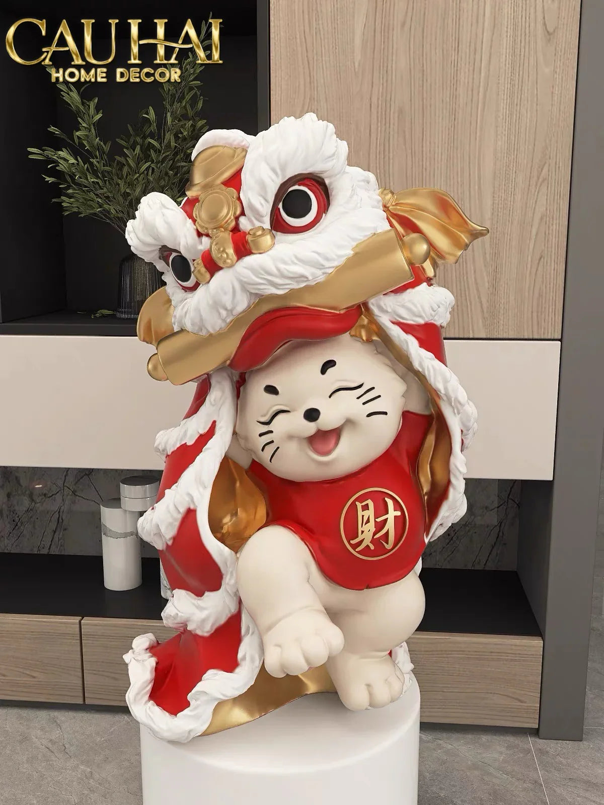 Tết Couture - Tượng Mèo Tam Kim Lân H75-TƯỢNG TRANG TRÍ-CẬU HAI HOME DECOR
