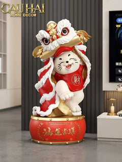 Tết Couture - Tượng Mèo Tam Kim Lân H75-TƯỢNG TRANG TRÍ-CẬU HAI HOME DECOR