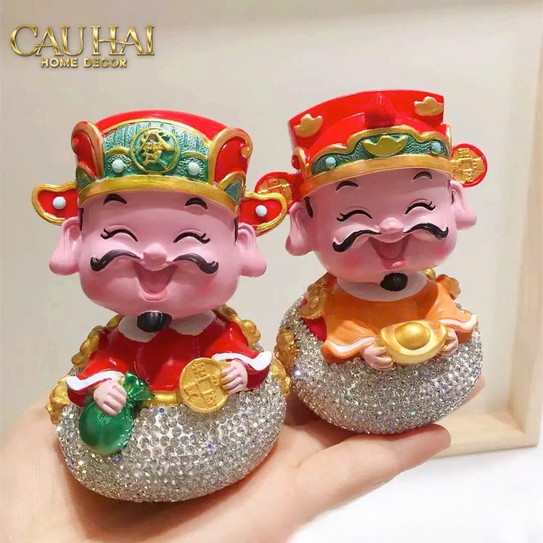 Tết Couture - Tượng Thần Tài Diamond Bling Bling Nguyên Bảo - Phúc Lộc - CẬU HAI HOME DECOR