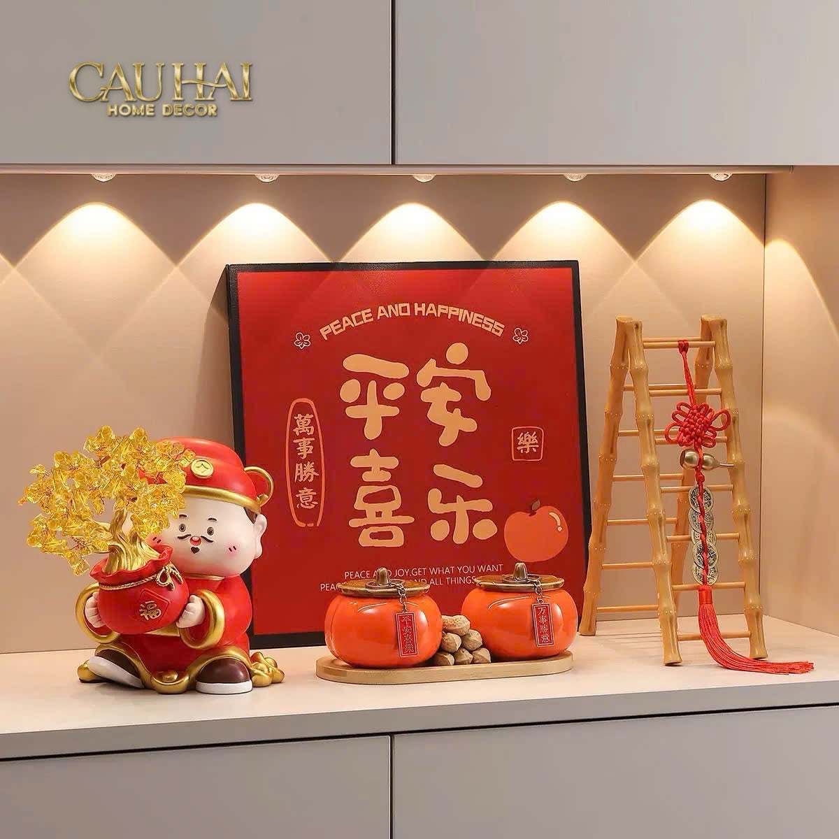 Tết Couture - Tượng Thần Tài Kim Lộc Phúc Mãn Đường H18 - CẬU HAI HOME DECOR