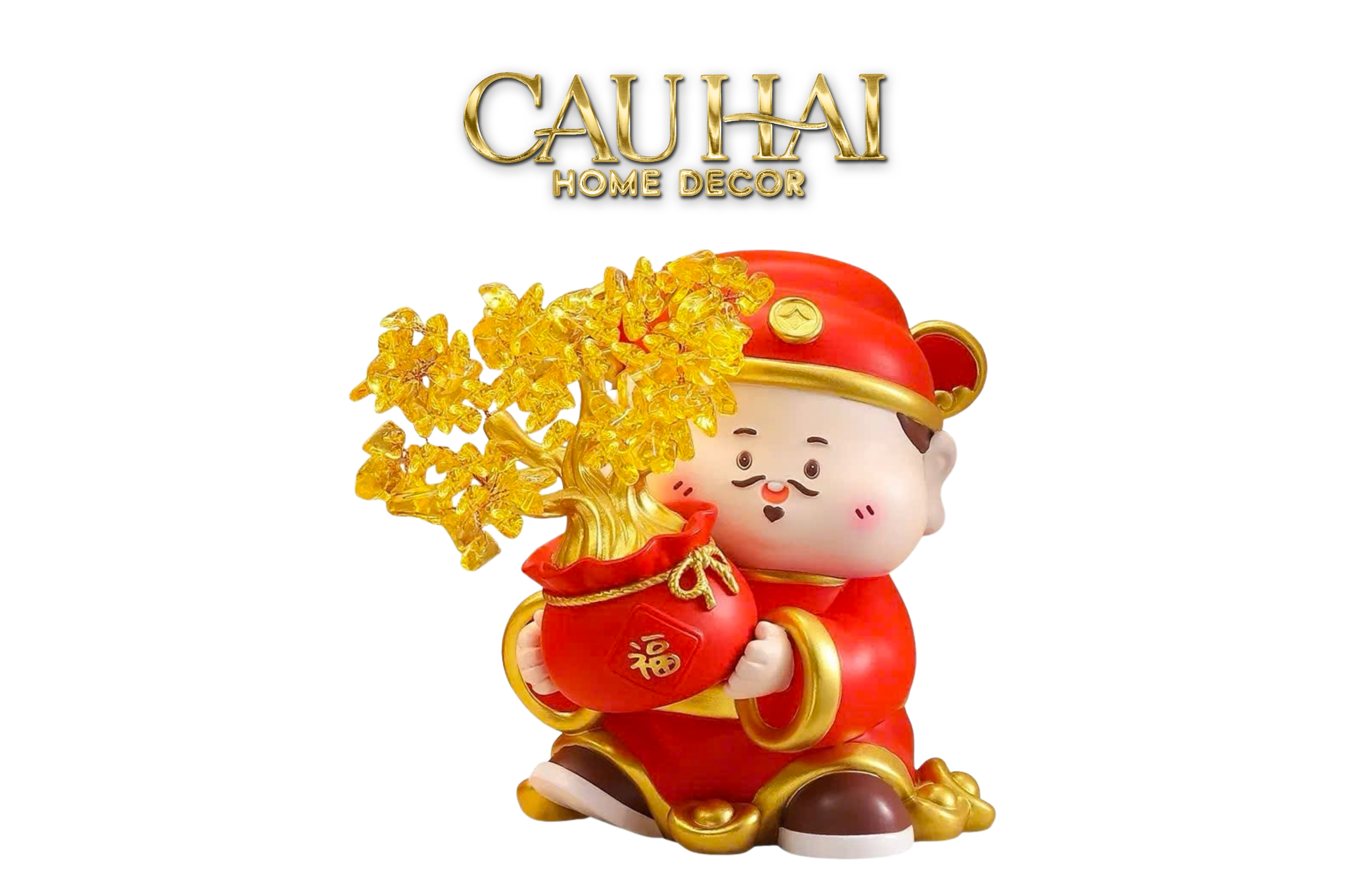 Tết Couture - Tượng Thần Tài Kim Lộc Phúc Mãn Đường H18 - CẬU HAI HOME DECOR