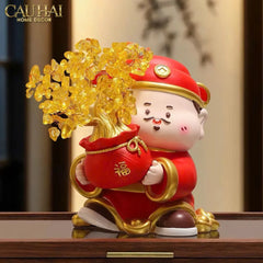 Tết Couture - Tượng Thần Tài Kim Lộc Phúc Mãn Đường H18-TƯỢNG TRANG TRÍ-CẬU HAI HOME DECOR