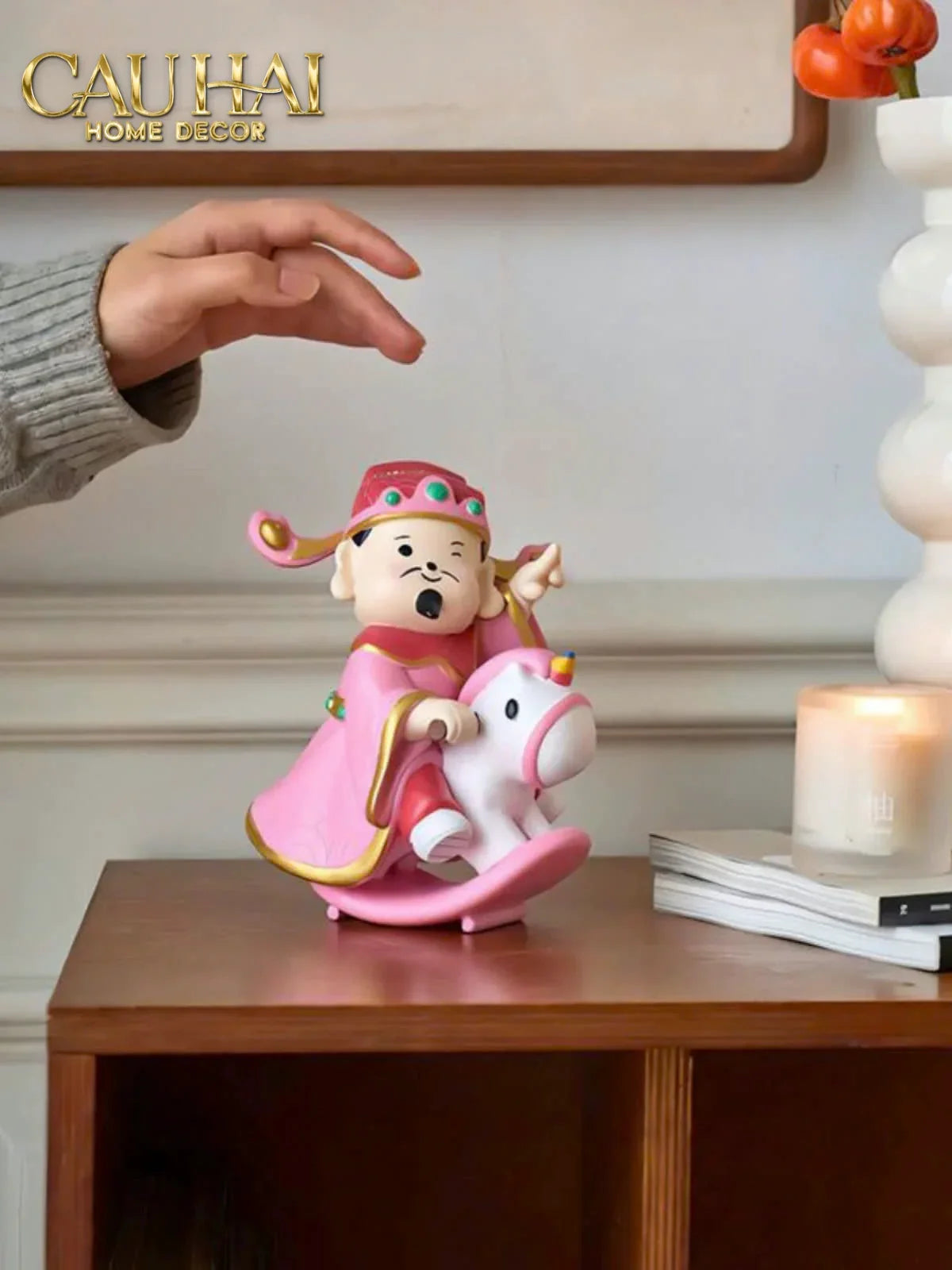 Tết Couture - Tượng Thần Tài Mã Đáo Pink Blessing Prosperity Deity-TƯỢNG TRANG TRÍ-CẬU HAI HOME DECOR