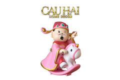 Tết Couture - Tượng Thần Tài Mã Đáo Pink Blessing Prosperity Deity-TƯỢNG TRANG TRÍ-CẬU HAI HOME DECOR