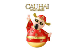 Tết Couture - Tượng Thần Tài "Say Hi" Hello Fortune Roly-Poly-CẬU HAI HOME DECOR