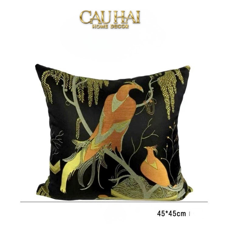 Tết Couture - Vỏ Gối Lụa Jacquard Giang Sơn Gấm Vóc 45 - CẬU HAI HOME DECOR