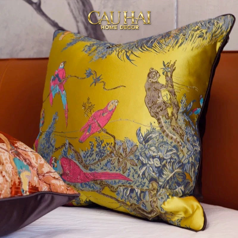 Tết Couture - Vỏ Gối Lụa Jacquard Giang Sơn Gấm Vóc 45 - CẬU HAI HOME DECOR