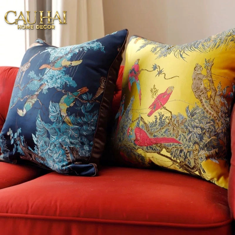 Tết Couture - Vỏ Gối Lụa Jacquard Giang Sơn Gấm Vóc 45 - CẬU HAI HOME DECOR