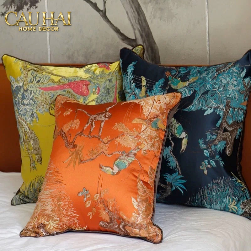 Tết Couture - Vỏ Gối Lụa Jacquard Giang Sơn Gấm Vóc 45 - CẬU HAI HOME DECOR