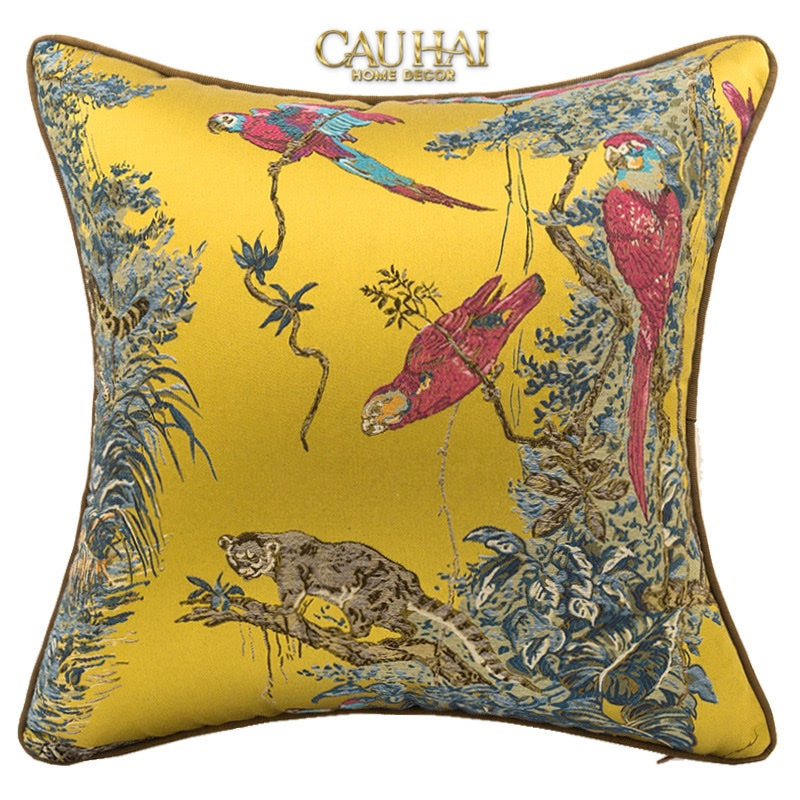 Tết Couture - Vỏ Gối Lụa Jacquard Giang Sơn Gấm Vóc 45 - CẬU HAI HOME DECOR