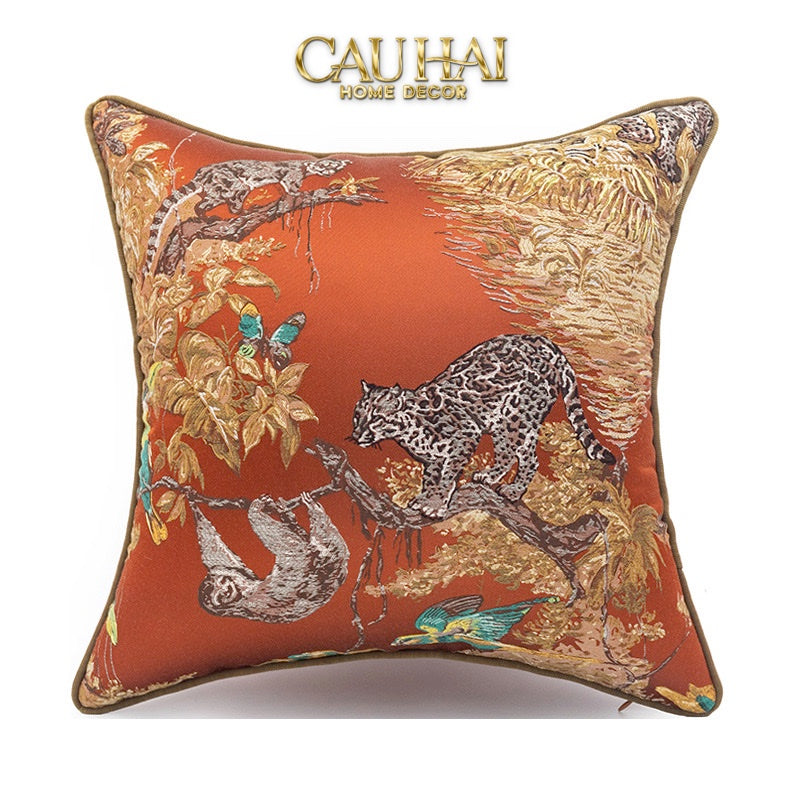 Tết Couture - Vỏ Gối Lụa Jacquard Giang Sơn Gấm Vóc 45 - CẬU HAI HOME DECOR