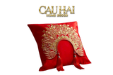 Tết Couture - Vỏ Gối Lụa Thêu - Impérial Phoenix Rouge Vermillon Empress 45 - CẬU HAI HOME DECOR