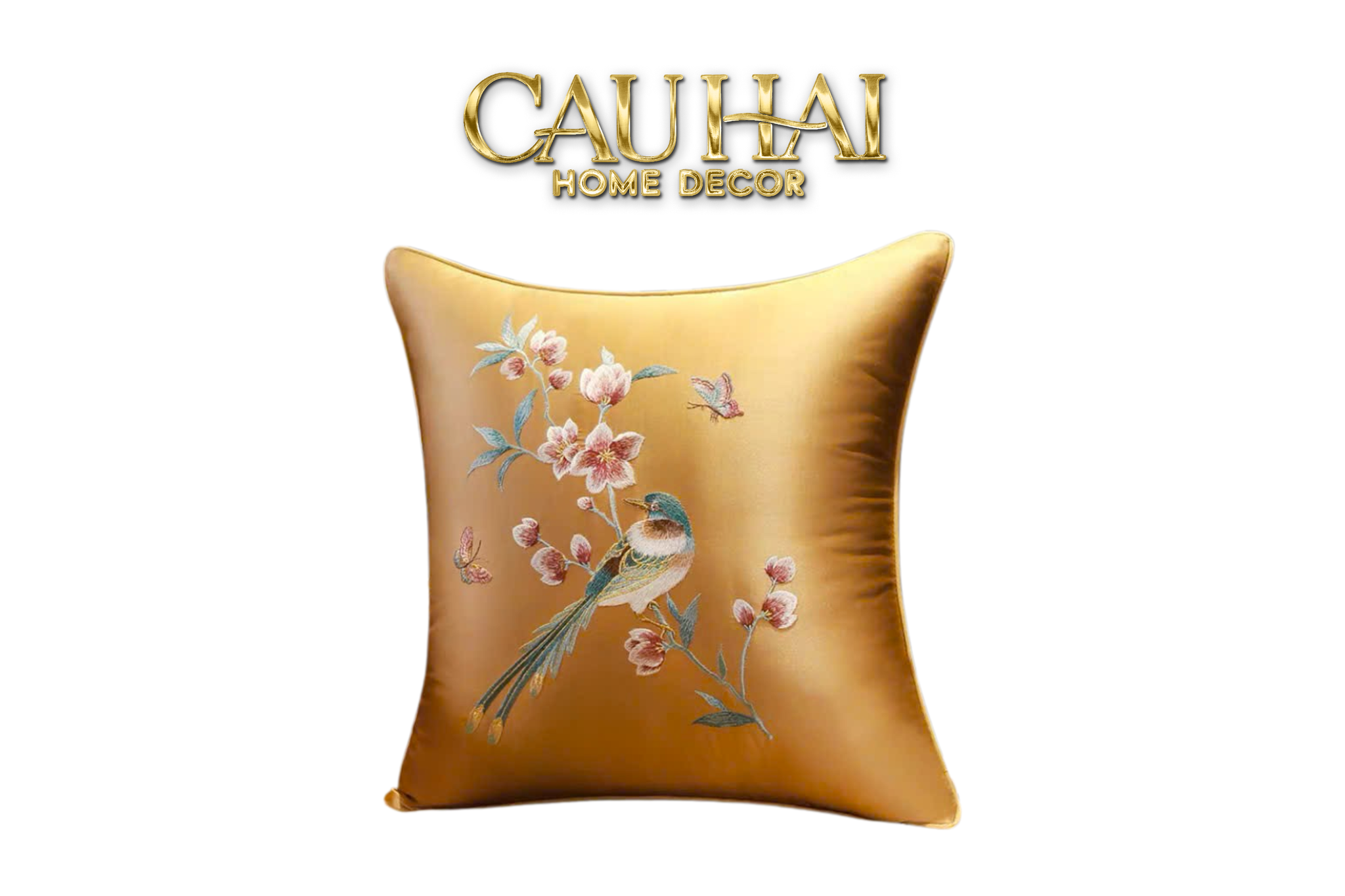 Tết Couture - Vỏ Gối Lụa Thêu - Kim Chi Ngọc Điệp 45 - CẬU HAI HOME DECOR