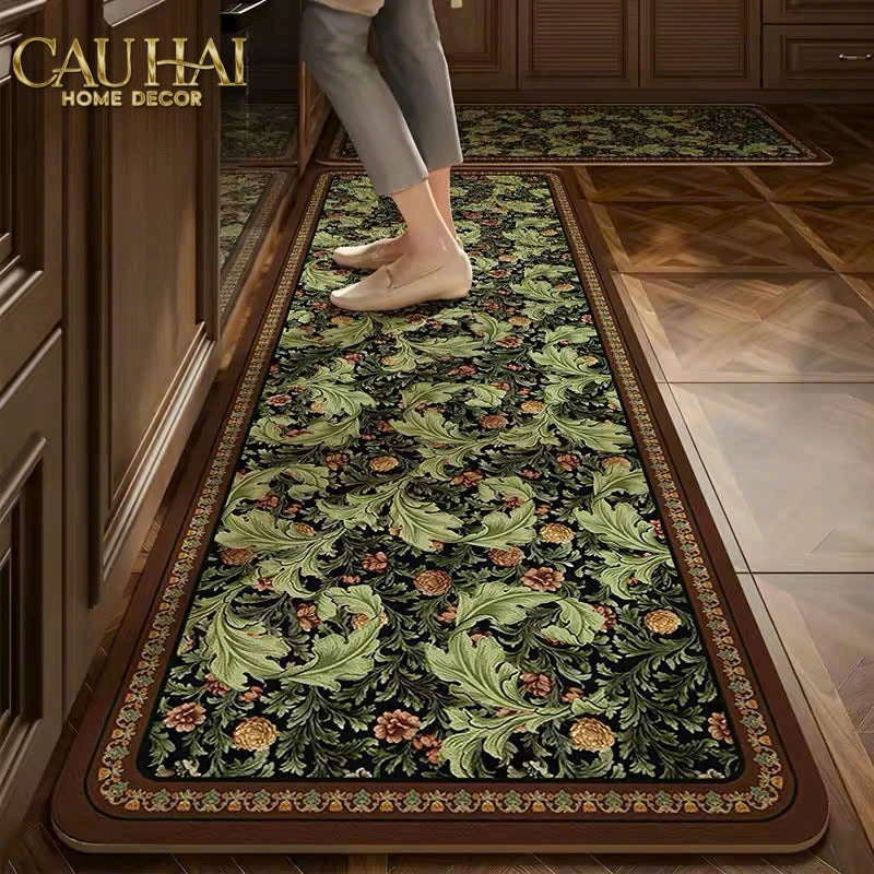 Set Thảm Bếp Microfiber Nappa Gen8 Botanical Heritage Forest 50x180 50x80/50x180