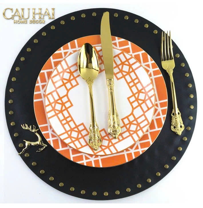 Set Đĩa Dinner Gốm Sứ Lattice Atelier Cognac 2pcs