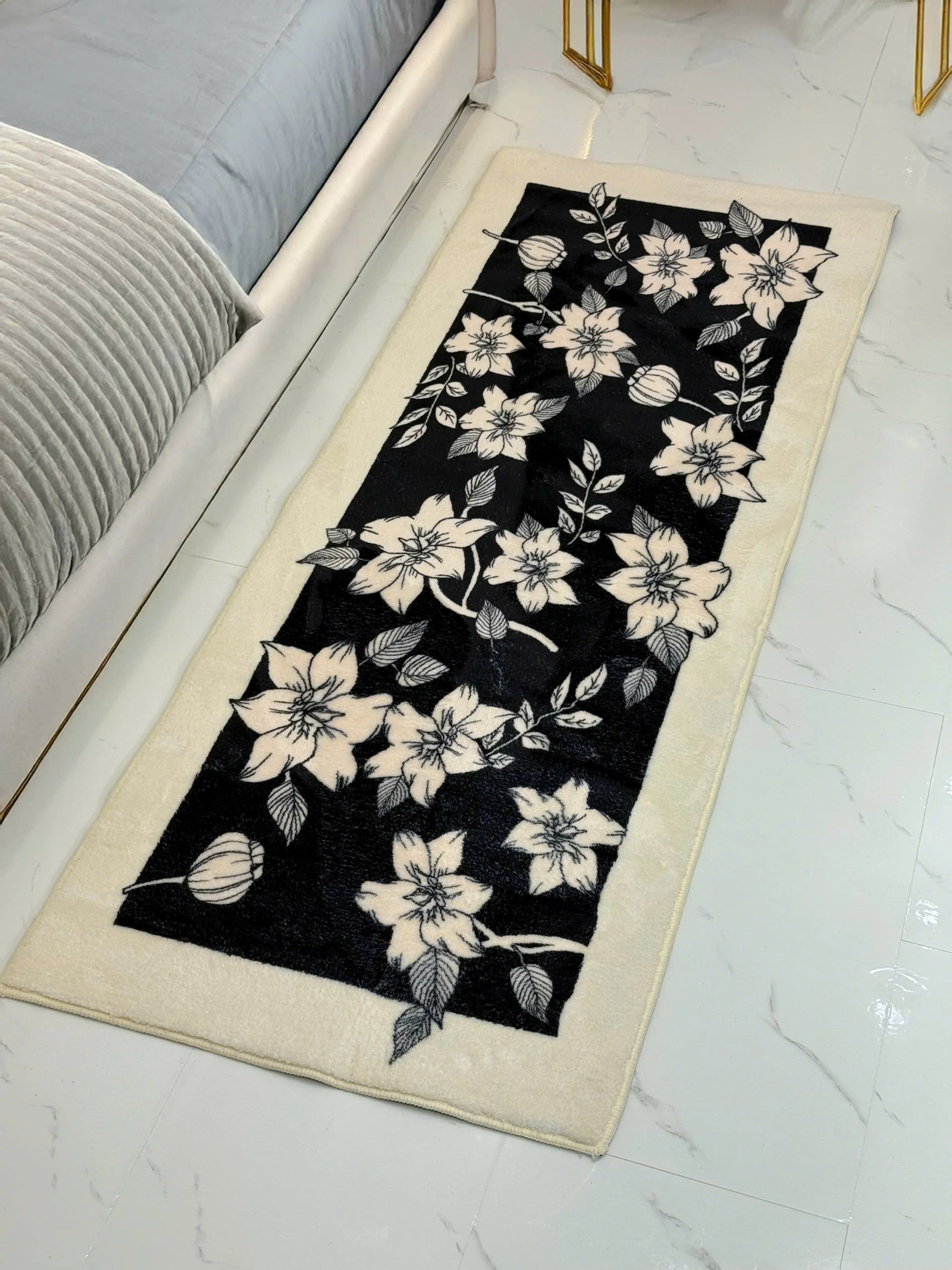 Thảm Bed Dệt Kim 60X160 Nocturne Florale-THẢM TRÒN - THẢM BED-CẬU HAI HOME DECOR