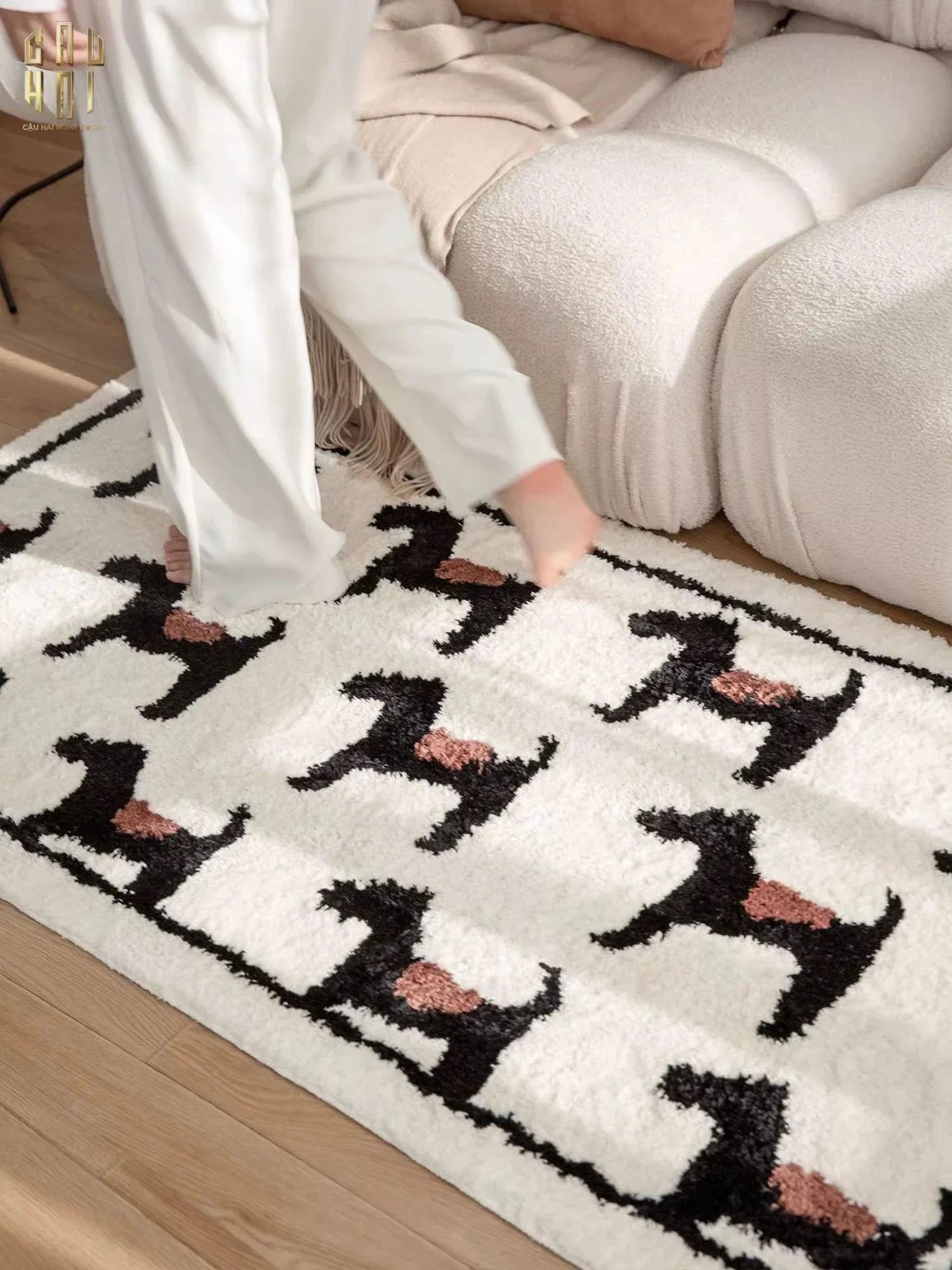 Thảm Bed Dệt Kim 80X160 - Noble Caniche - Bed Carpet-THẢM TRÒN - THẢM BED-CẬU HAI HOME DECOR