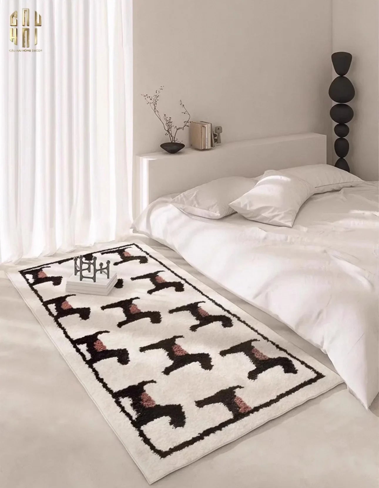 Thảm Bed Dệt Kim 80X160 - Noble Caniche - Bed Carpet-THẢM TRÒN - THẢM BED-CẬU HAI HOME DECOR