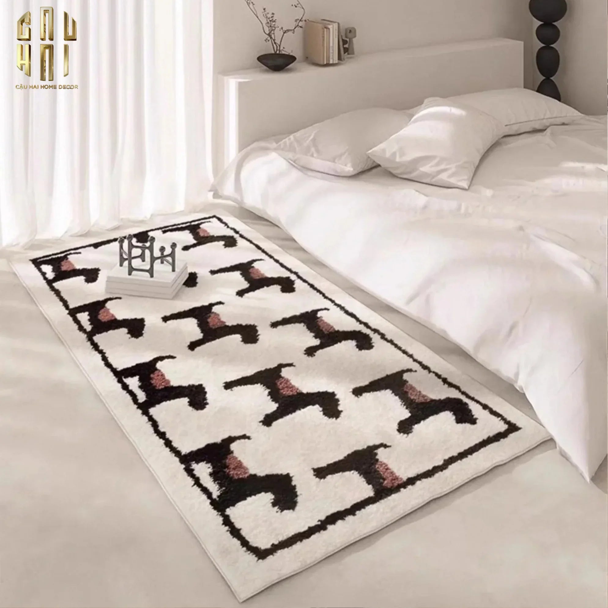 Thảm Bed Dệt Kim 80X160 - Noble Caniche - Bed Carpet-THẢM TRÒN - THẢM BED-CẬU HAI HOME DECOR