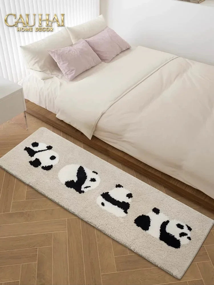 Thảm Bed Dệt Kim 80X160 - Panda Parade-THẢM TRÒN - THẢM BED-CẬU HAI HOME DECOR