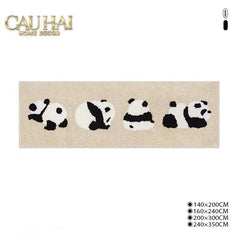 Thảm Bed Dệt Kim 80X160 - Panda Parade-THẢM TRÒN - THẢM BED-CẬU HAI HOME DECOR