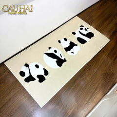 Thảm Bed Dệt Kim 80X160 - Panda Parade-THẢM TRÒN - THẢM BED-CẬU HAI HOME DECOR