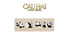 Thảm Bed Dệt Kim 80X160 - Panda Parade-THẢM TRÒN - THẢM BED-CẬU HAI HOME DECOR