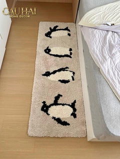 Thảm Bed Dệt Kim 80X160 - Penguin Parade-THẢM TRÒN - THẢM BED-CẬU HAI HOME DECOR