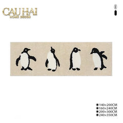 Thảm Bed Dệt Kim 80X160 - Penguin Parade-THẢM TRÒN - THẢM BED-CẬU HAI HOME DECOR