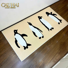 Thảm Bed Dệt Kim 80X160 - Penguin Parade-THẢM TRÒN - THẢM BED-CẬU HAI HOME DECOR