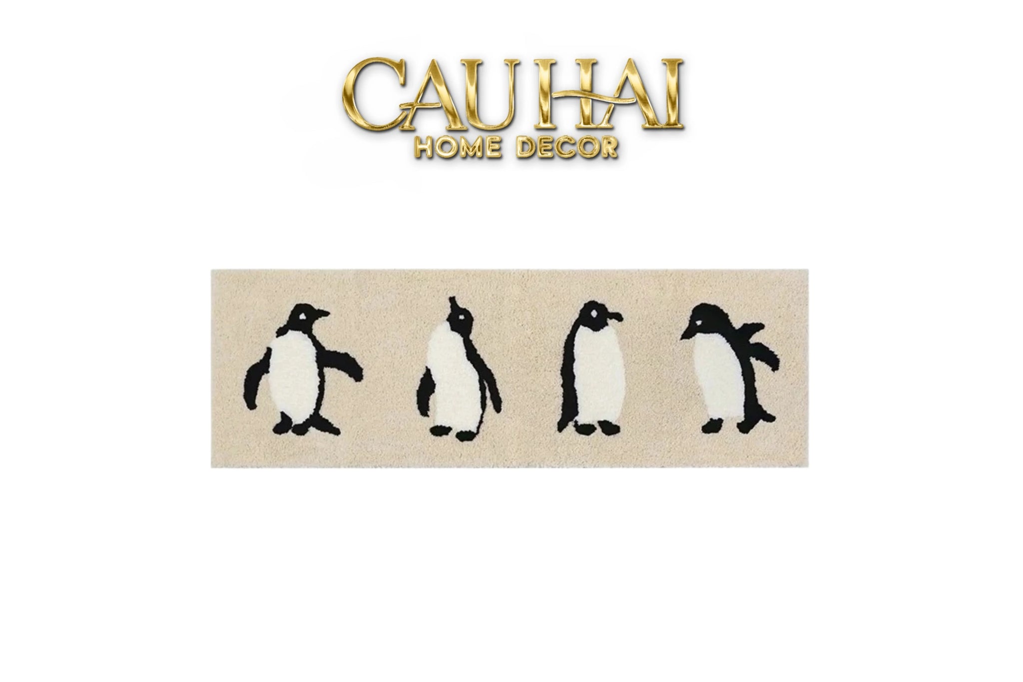 Thảm Bed Dệt Kim 80X160 - Penguin Parade-CẬU HAI HOME DECOR