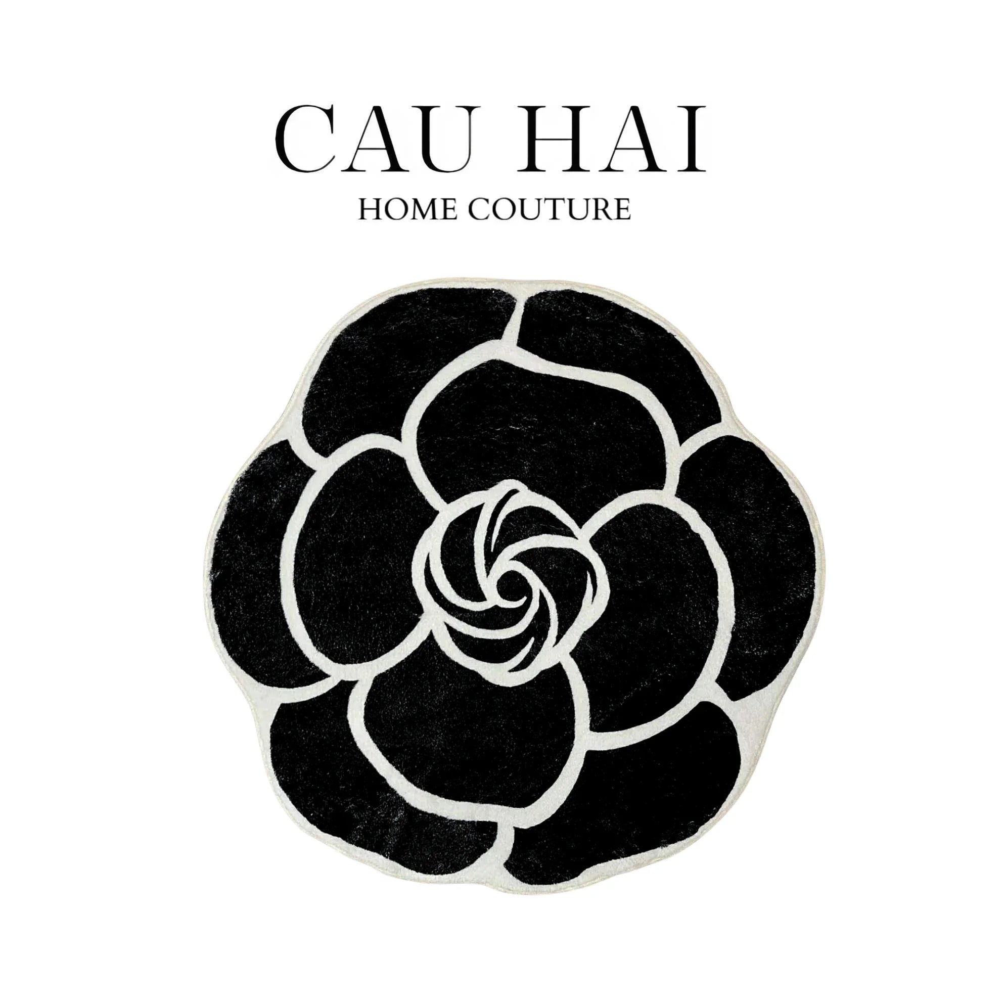 THẢM BED DỆT KIM D100 CAMÉLIA NOIR