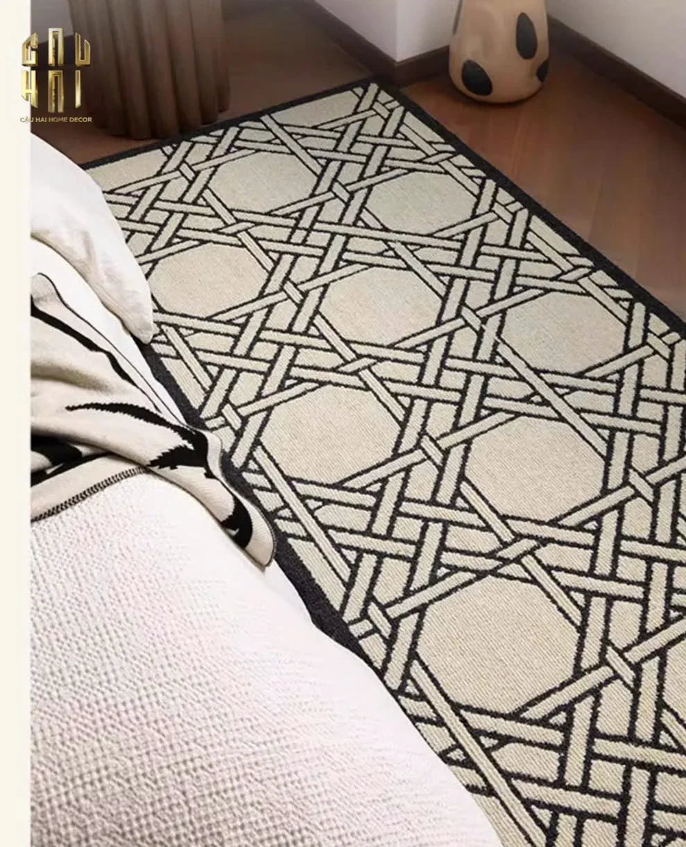 Thảm Bed Len Đan Sợi Vòng 60X160 Cannage D.O D'Ivoire-THẢM TRÒN - THẢM BED-CẬU HAI HOME DECOR