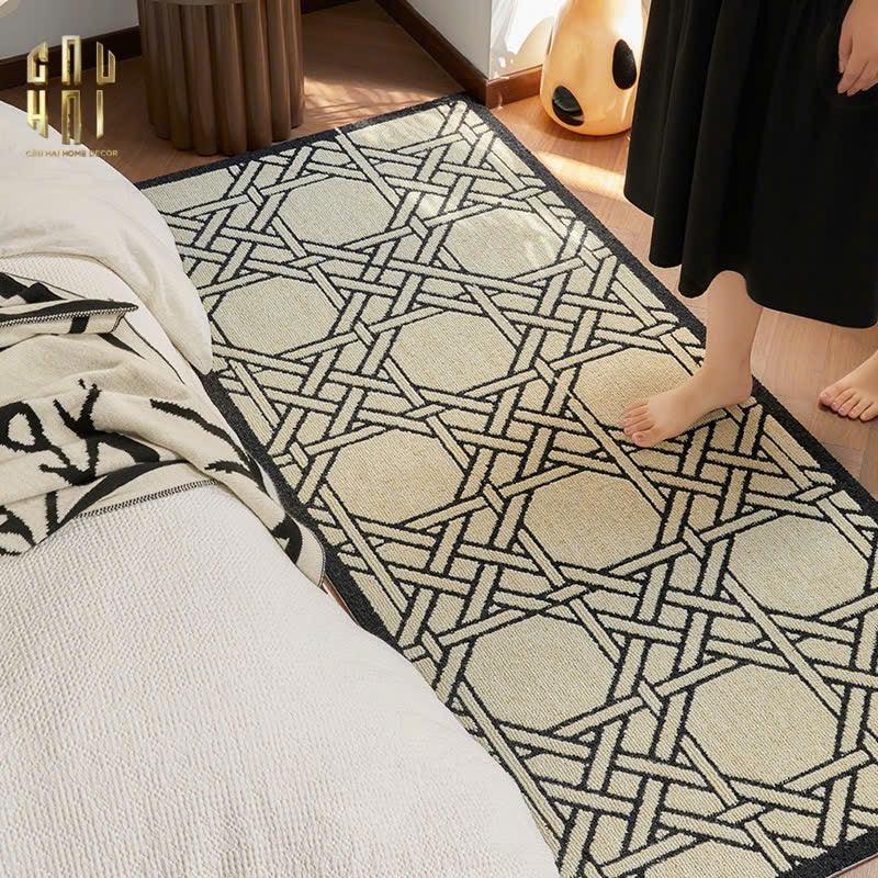 Thảm Bed Len Đan Sợi Vòng 60X160 Cannage D.O D'Ivoire-THẢM TRÒN - THẢM BED-CẬU HAI HOME DECOR