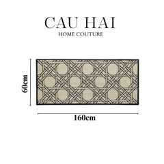 Thảm Bed Len Đan Sợi Vòng 60X160 Cannage D.O D'Ivoire-THẢM TRÒN - THẢM BED-CẬU HAI HOME DECOR