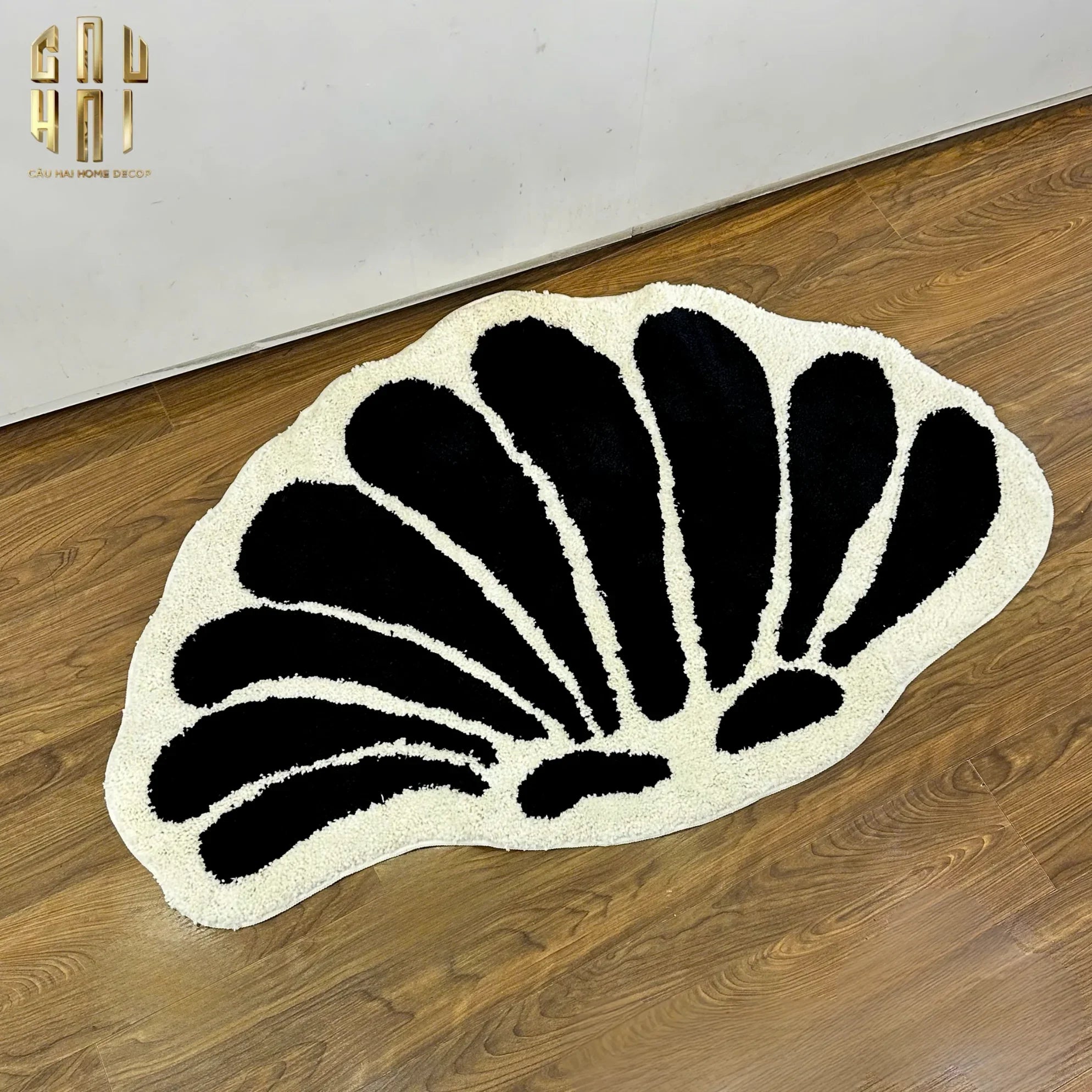 THẢM BED LÔNG DỆT SHELL BLOOM 70x110cm-CẬU HAI HOME DECOR