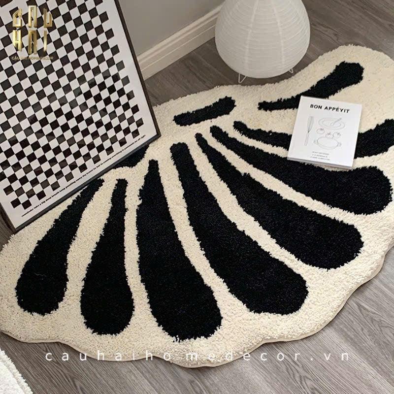 THẢM BED LÔNG DỆT SHELL BLOOM 70x110cm-CẬU HAI HOME DECOR