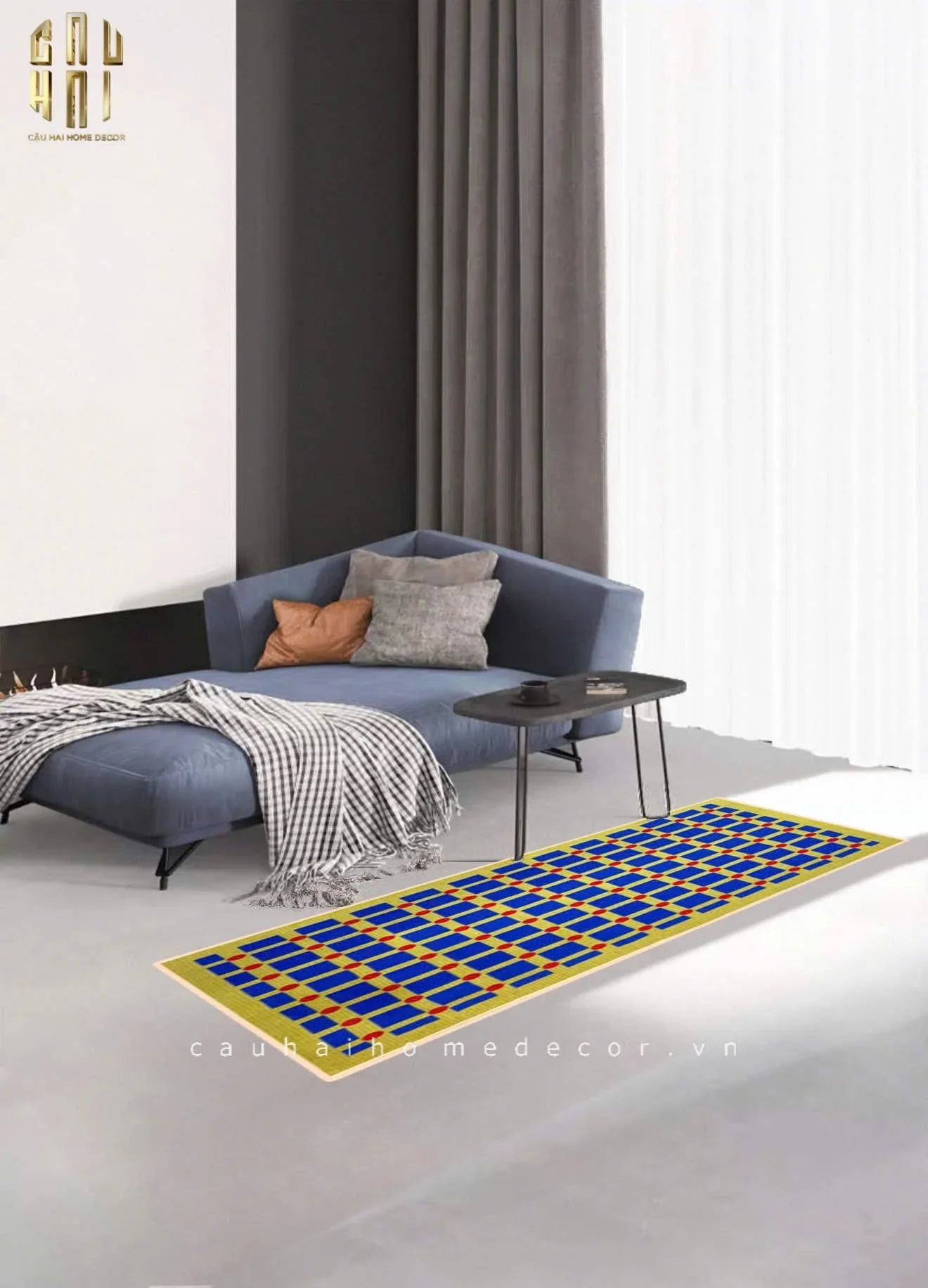 THẢM BED NHUNG BỈ 80X160 MONDRIAN DOTS
