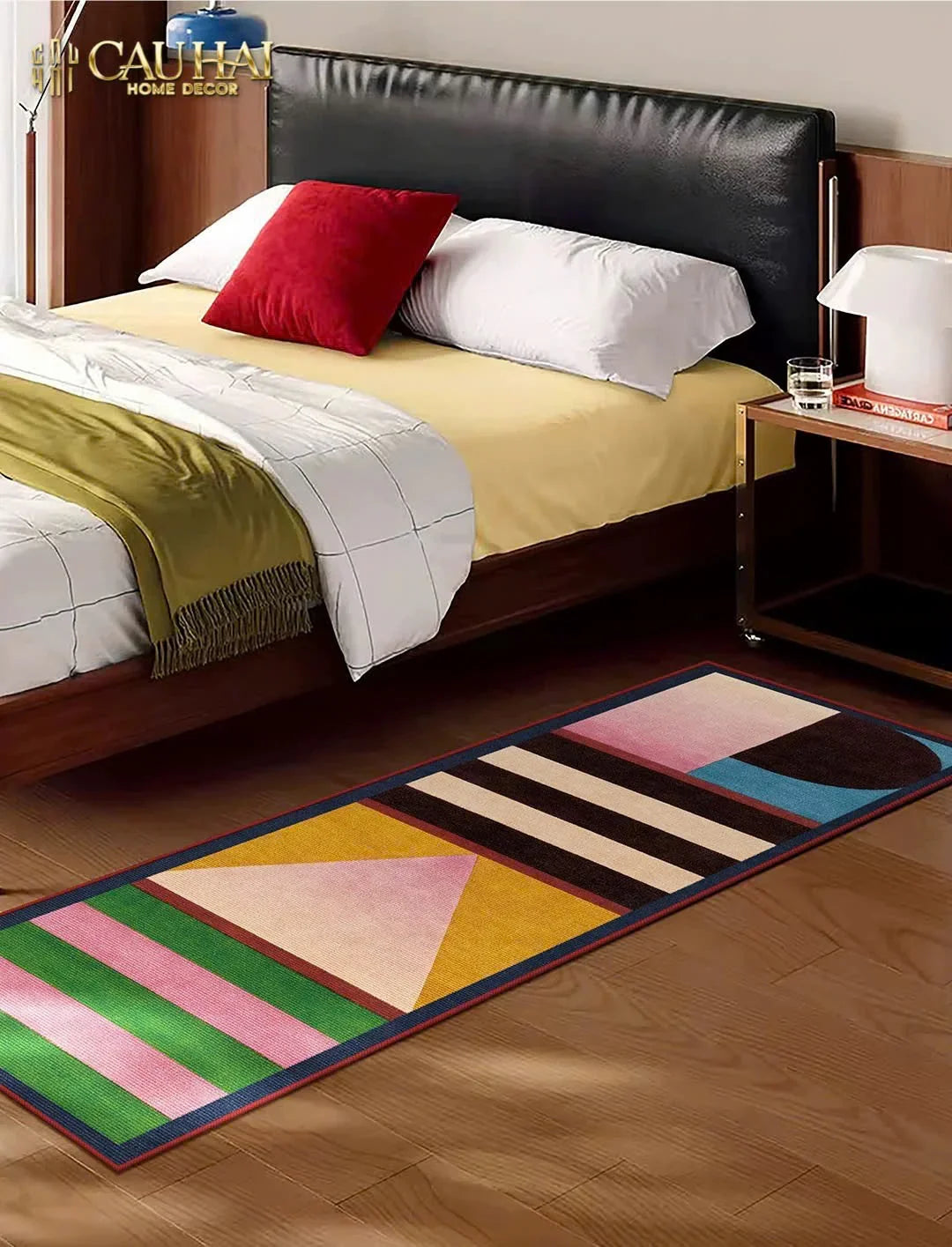 Thảm Bed Nhung Bỉ 80X160 - Popart Geometric-CẬU HAI HOME DECOR