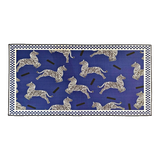 Thảm Bed Nhung Bỉ 80X160 - Zebra Dance - Dark Navy