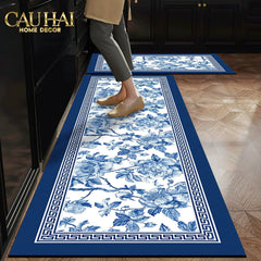 Thảm Bếp Microfiber 150 - Porcelain Revival Art - Indochine Oriental Bloom Kitchen Mat-THẢM BẾP-CẬU HAI HOME DECOR