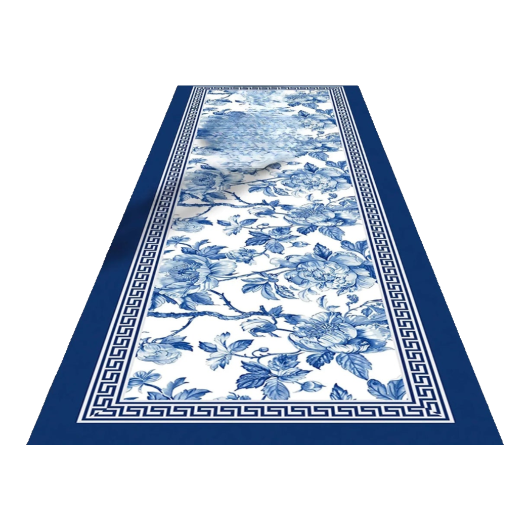 Thảm Bếp Microfiber 150 - Porcelain Revival Art - Indochine Oriental Bloom Kitchen Mat