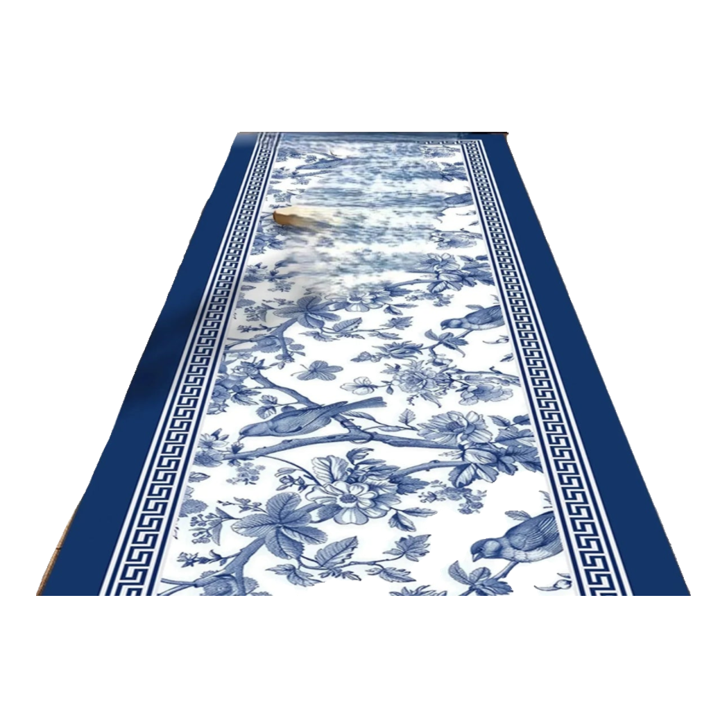 Thảm Bếp Microfiber Gen5 45x150 - Porcelain Revival Art - Indochine Oriental Jardin Kitchen Mat