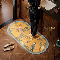 Thảm Cửa / Bathroom 60x120 Microfiber Gen4 Golden Peace Horizon / Oval-CẬU HAI HOME DECOR