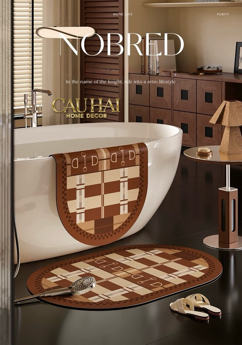 Thảm Cửa / Bathroom Micro-Nappa Gen8 45x90 Étoile Brun Horsebit Signature - Da Thấm Hút-CẬU HAI HOME DECOR